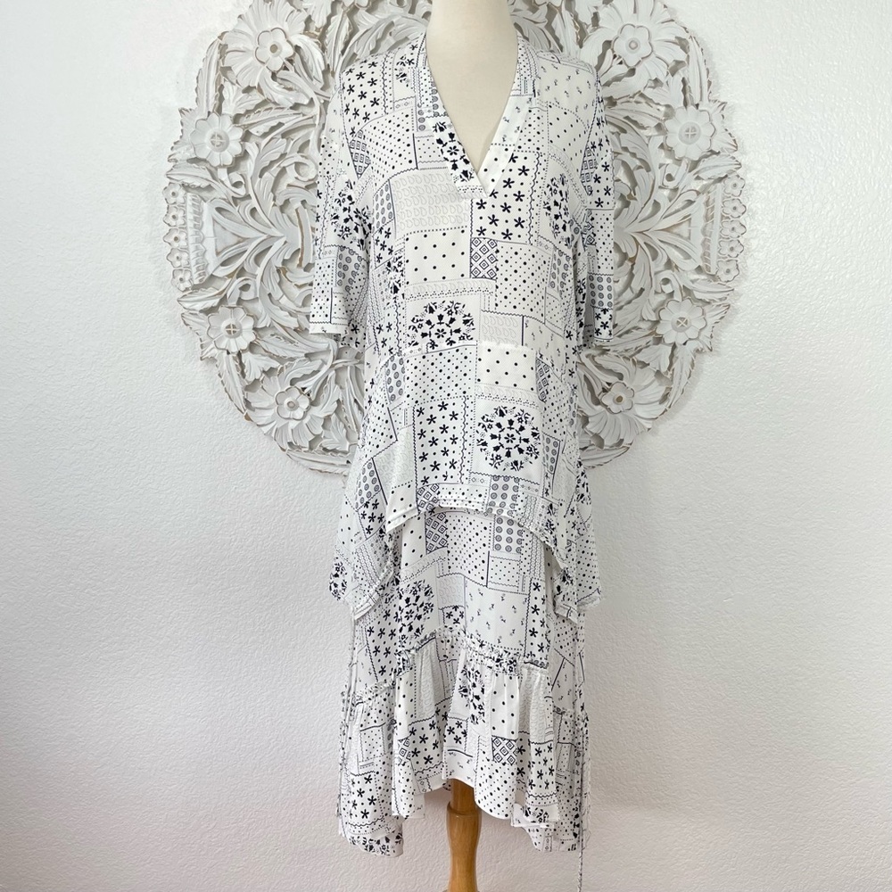 {By Malene Birger} Joi Patchwork Midi Dress, Size M/8